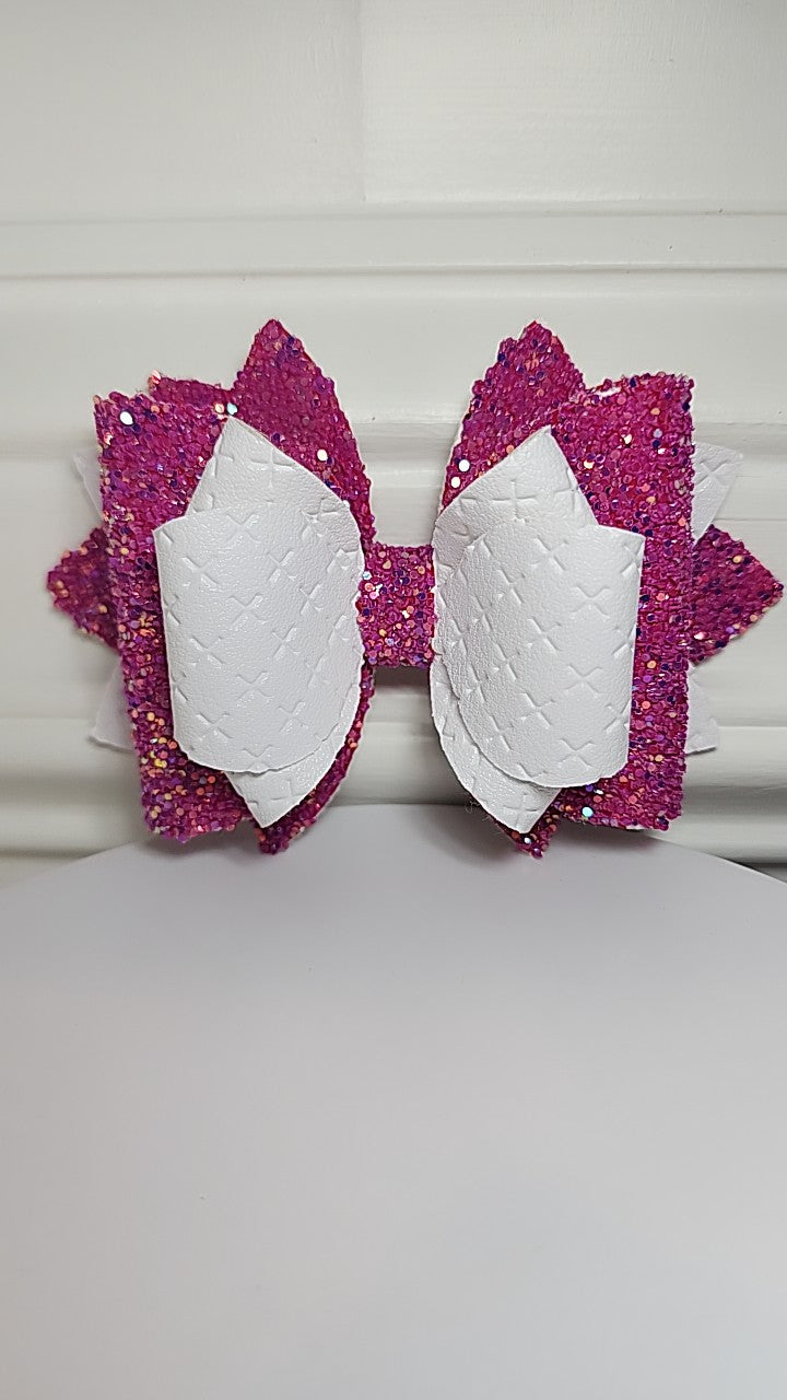 Pink & White Tumbler Bow Topper